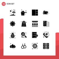 16 iconos creativos signos y símbolos modernos de diseño de decoración de estrellas arte tecnología elementos de diseño vectorial editables vector