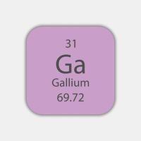 Gallium symbol. Chemical element of the periodic table. Vector illustration.