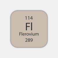 Flerovium symbol. Chemical element of the periodic table. Vector illustration.