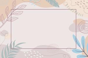 Trendy Abstract background with Shapes and floral element in Neutral Tones. . Vector illustration.