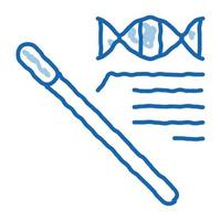 Cotton Swab Dna Molecule doodle icon hand drawn illustration vector