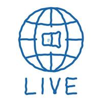 World Wide Live Podcast doodle icon hand drawn illustration vector