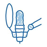 Microphone Host Device doodle icon hand drawn illustration vector
