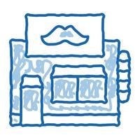 Barber Shop Building doodle icon hand drawn illustration vector