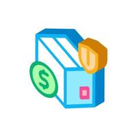 box delivery insurance isometric icon vector illustration