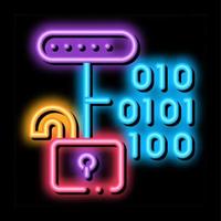 Hacking Binary Code neon glow icon illustration vector