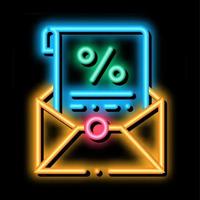 Printed Interest Letter neon glow icon illustration vector