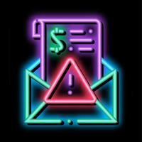 Fake Money Criminal Liability Warning neon glow icon illustration vector