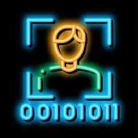 Human Binary Code neon glow icon illustration vector