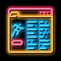 Athlete Information Document Folder neon glow icon illustration vector