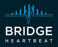 Bridge and heartbeat logo design. vector