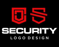 diseño de logotipo de tecnología de seguridad de monograma de letra cs. vector