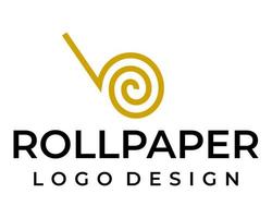 Roll paper industry logo design. vector