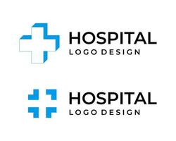 Geometric hospital medical logo design. vector