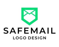 Security shielded and email logo design. vector