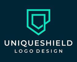 Geometric shield security logo design. vector