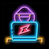 Hacker neon glow icon illustration vector