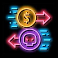 Payment of Hacker Services neon glow icon illustration vector