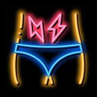 Lower Abdominal Pain neon glow icon illustration vector