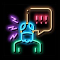 Old Man Screaming neon glow icon illustration vector