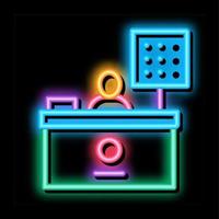 Cashier Table neon glow icon illustration vector