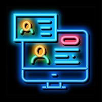 Check Document neon glow icon illustration vector