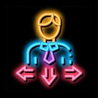 Human Man Arrows neon glow icon illustration vector