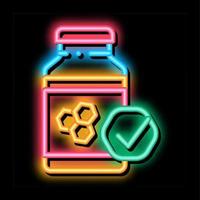 Honey Bottle neon glow icon illustration vector