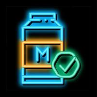 Milk Bottle neon glow icon illustration vector