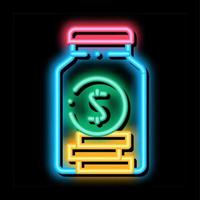 Coins In Jar neon glow icon illustration vector