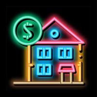 House Mortgage neon glow icon illustration vector
