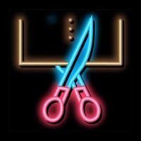 Scissors Cutting neon glow icon illustration vector