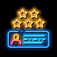 Review Stars neon glow icon illustration vector