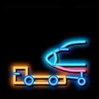 Plane Tow Truck neon glow icon illustration vector