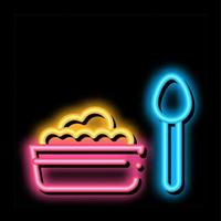 Food Plate Spoon neon glow icon illustration vector