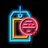 Blank Label neon glow icon illustration vector