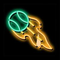 Tennis Ball Flame neon glow icon illustration vector