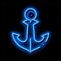 Boat Anchor neon glow icon illustration vector