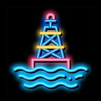 Sea Light Buoy neon glow icon illustration vector