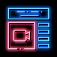 Web Site For Watch Video neon glow icon illustration vector