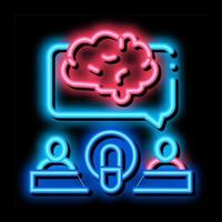 Human Microphone Brain neon glow icon illustration vector