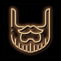 Beard Mustache Whisker neon glow icon illustration vector