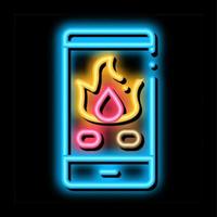 Phone Call Fire Dept neon glow icon illustration vector