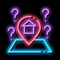 Gps Mark With House neon glow icon illustration vector