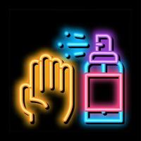 Hand And Bottle Spray neon glow icon illustration vector