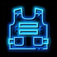 Police Body Safe Armor neon glow icon illustration vector