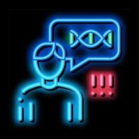 Man Genetic Molecule neon glow icon illustration vector