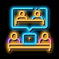 partnership coworking decision neon glow icon illustration vector