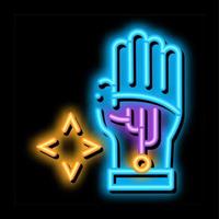 virtual glove technology neon glow icon illustration vector