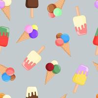 seamless pattern ice cream on a blue-gray background vector